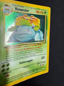 Pokemon Venusaur 15/102 Set Base Rara Holo Unlimited Wizards ITA Carte Vintage - Image 3