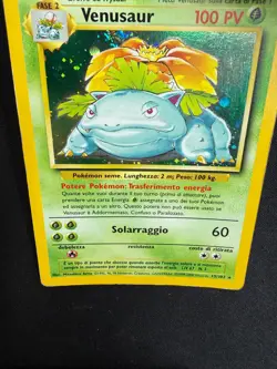 Pokemon Venusaur 15/102 Set Base Rara Holo Unlimited Wizards ITA Carte Vintage - Image 5