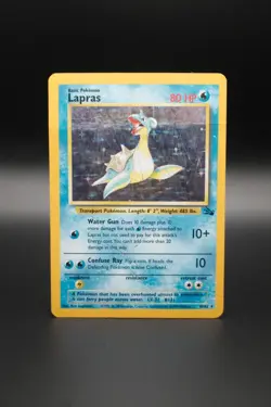 Lapras 10/62 Holo Rare Fossil Pokemon Unlimited Holo Damaged - Image 1