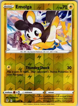 Emolga 057/203 Common Evolving Skies Pokemon Reverse Holo Near Mint - Image 1