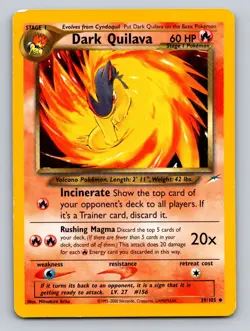 Dark Quilava 39/105 Uncommon Neo Destiny Pokemon Unlimited Moderately Played - Image 1