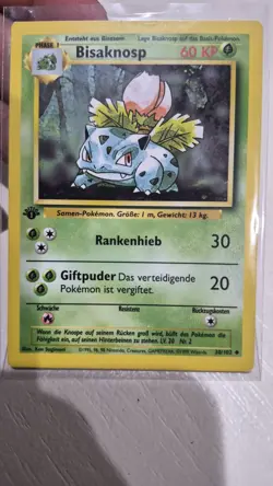 Pokemon Bisaknosp Ivysaur 30/102 1st Edition German Base Set NM !!!! - Image 1