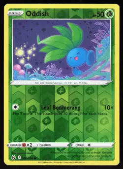 Oddish 001/159 2023 Common Crown Zenith Pokemon Reverse Holo - Image 1