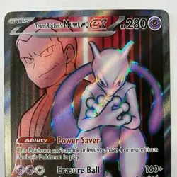 Pokemon Team Rocket's Mewtwo EX 213/182 Destined Rivals Ultra Rare Holo - Image 5