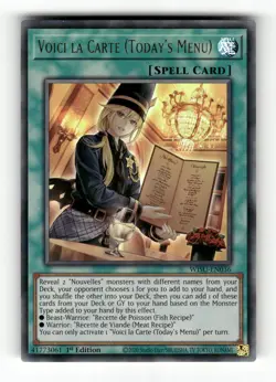 Voici la Carte (Today's Menu) WISU-EN036 Ultra Rare Yu-Gi-Oh 1st Edition LP - Image 1