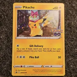 Pokemon Card Pikachu SWSH234 Black Star Promo Sword Shield Pokemon GO Tin - Image 1