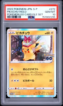 2022 POKEMON JAPANESE S PROMO POKEMON GO CARD FILE SET #272 PIKACHU-HOLO PSA 10 - Image 1