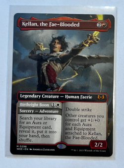 MTG – Wilds of Elraine – Kellan, the Fae Blooded Borderless - Mythic 0298 - Image 1