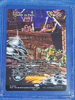 Trouble in Pairs (Borderless) 3 Teenage Mutant Ninja Turtles MTG NM - Image 1