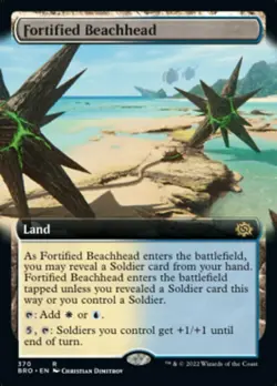 1x Fortified Beachhead ~ Extended Art - Foil NM-Mint, English The Brothers' War - Image 1