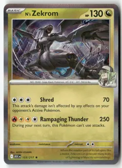 N's Zekrom 155/217 Rare Ascended Heroes Pokemon Holo Near Mint - Image 1