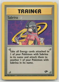 Sabrina 110/132 Rare Gym Challenge Pokemon Unlimited Damaged - Image 1