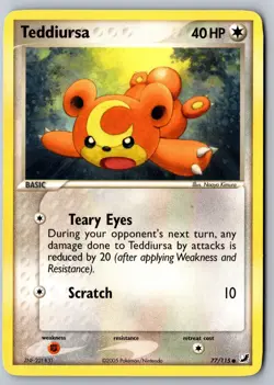 Pokemon: Teddiursa Common Unseen Forces 77/115 MP - Image 1
