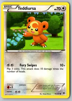 Pokemon: Teddiursa Common Plasma Blast 75/101 LP+/NM - Image 1