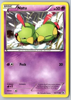 Pokemon: Natu Common Legendary Treasures 55/113 LP+ - Image 1
