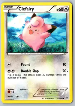 Pokemon: Clefairy Common Plasma Storm 97/135 LP - Image 1