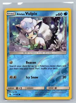 Reverse Holo Alolan Vulpix 21/145 Common Guardians Rising Pokemon NM - Image 1