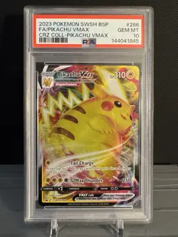 Pokemon Black Star Promo Pikachu VMAX SWSH286 Full Art PSA 10 - Image 1