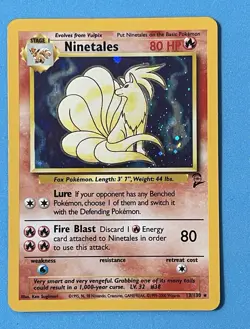 Pokemon TCG Ninetales 13/130 Base Set 2 Holo Rare English WOTC 2000 - Image 1