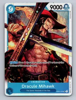 Dracule Mihawk OP01-070 Romance Dawn Super Rare Foil Near Mint - Pre-Errata - Image 1