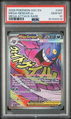 Mega Gengar ex 269/217 Me: Ascended Heroes Holo Mega Attack Rare PSA 10 - Image 1
