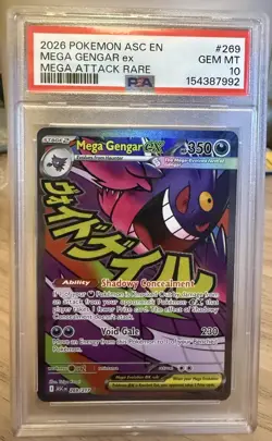 Mega Gengar ex PSA 10 Full Art Holo 269/217 Me: Ascended Heroes Mega Attack - Image 1