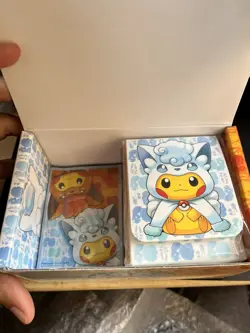 Poncho Wearing Pikachu/Alolan Vulpix & Vulpix Deck Box/Sleeves/Dividers No Cards - Image 2