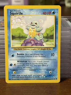 Squirtle Base Set NM 1999-2000 4th Print 63/102 Common Pokemon Card - Image 1