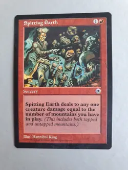 Spitting Earth , MTG Portal (1997) Common Red Sorcery NM - Image 1