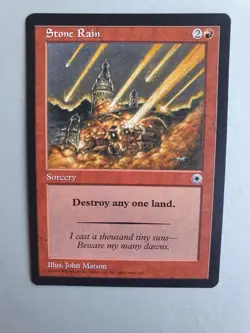 Stone Rain , MTG Portal (1997) Common Red Sorcery NM - Image 1