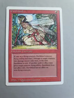 Earthbind , MTG Revised Ed. (1994) Common Red Enchant Creature NM - Image 1