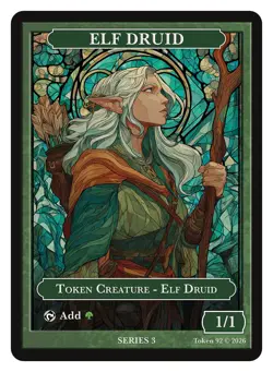Elf Druid Stained Glass Token Givememana Tokens Magic the Gathering - Image 1