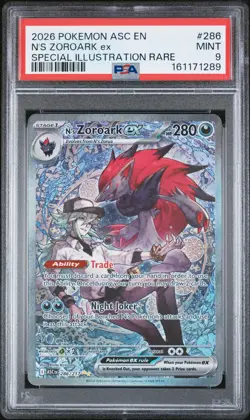 2026 POKEMON ASC EN-ASCENDED HEROES #286 N'S ZOROARK EX PSA 9 - Image 1
