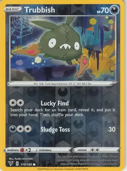 Trubbish 110/185 Common Vivid Voltage Pokemon Reverse Holo NM Umemoto - Image 1