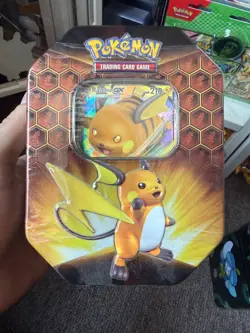 Pokemon TCG Hidden Fates Raichu GX Tin - Image 1