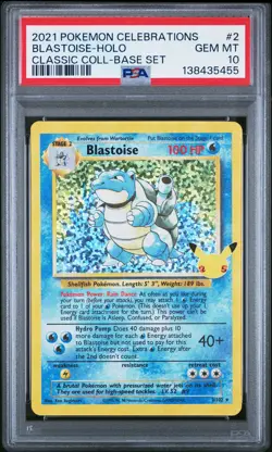 2021 POKEMON CELEBRATIONS CLASSIC COLLECTION #2 BLASTOISE-HOLO PSA 10 - Image 1