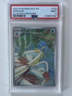 Simipour 102/086 Illustration Rare Black Bolt 2025 Pokemon EN PSA 9 MINT - Image 1