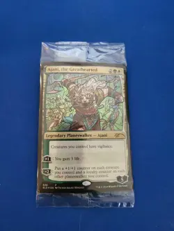 MTG Magic the Gathering Ajani the Greathearted Stained Glass Foil Sealed - Image 1