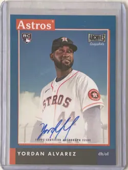 YORDAN ALVAREZ 2020 TOPPS ARCHIVES SNAPSHOTS ON CARD AUTO ROOKIE RC #D 07/50 - Image 1