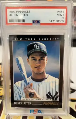 1993 Pinnacle 1st Round Draft Pick Derek Jeter #457 (RC) New York Yankees PSA 9 - Image 1