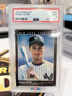1993 Pinnacle 1st Round Draft Pick Derek Jeter #457 (RC) New York Yankees PSA 9 - Image 2