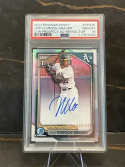 2024 Bowman Draft Josh Kuroda-Grauer #CPA-JK Refractor 1st Auto /499 PSA 10 GEM - Image 1