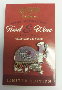 Disney Epcot Food & Wine Festival 2015 Chef Figment Celebrating 20 Years Pin NEW - Image 1