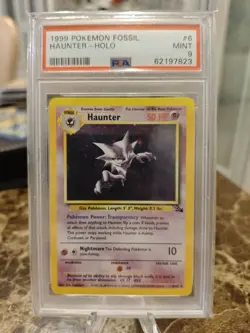 PSA 9 1999 English Pokemon TCG Fossil Haunter Holo Rare 6/62 - Image 1