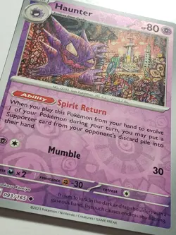 REVERSE HOLO Haunter 093/165 NM / M - 151 Pokemon Card - Tomokazu Komiya Art - Image 2