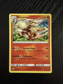 Pokemon TCG Arcanine Holo Rare Card 22/148 Unbroken Bonds Sun & Moon - Image 1