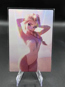 Elsa Frozen Holographic Anime Collectible Trading Card - Image 1