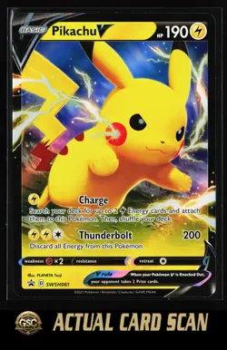 Pikachu V #SWSH061 Pokemon TCG SWSH: Sword & Shield Promo Cards Promo,Holo - Image 1