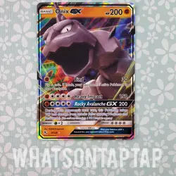 Pokemon Card Onix GX 36/68 Ultra Rare Sun Moon Hidden Fates Singles LP - Image 1