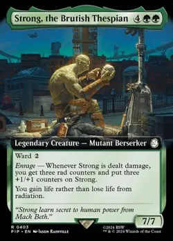 Strong, the Brutish Thespian - Extended Art PIP NM MTG - Image 1